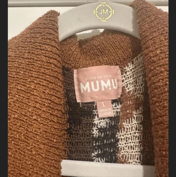 Show Me Your Mumu Bennett Sweater Dress Size Large retro wave knit Design - Picture 2 of 4